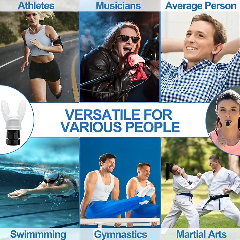 Silicone Breathing Fitness Exercise Equipment Portable Throat Adjustable Resistance Breathing Exercise Device